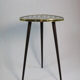 Table d'appoint style années 50, console, noir/blanc, 3 pieds élégants