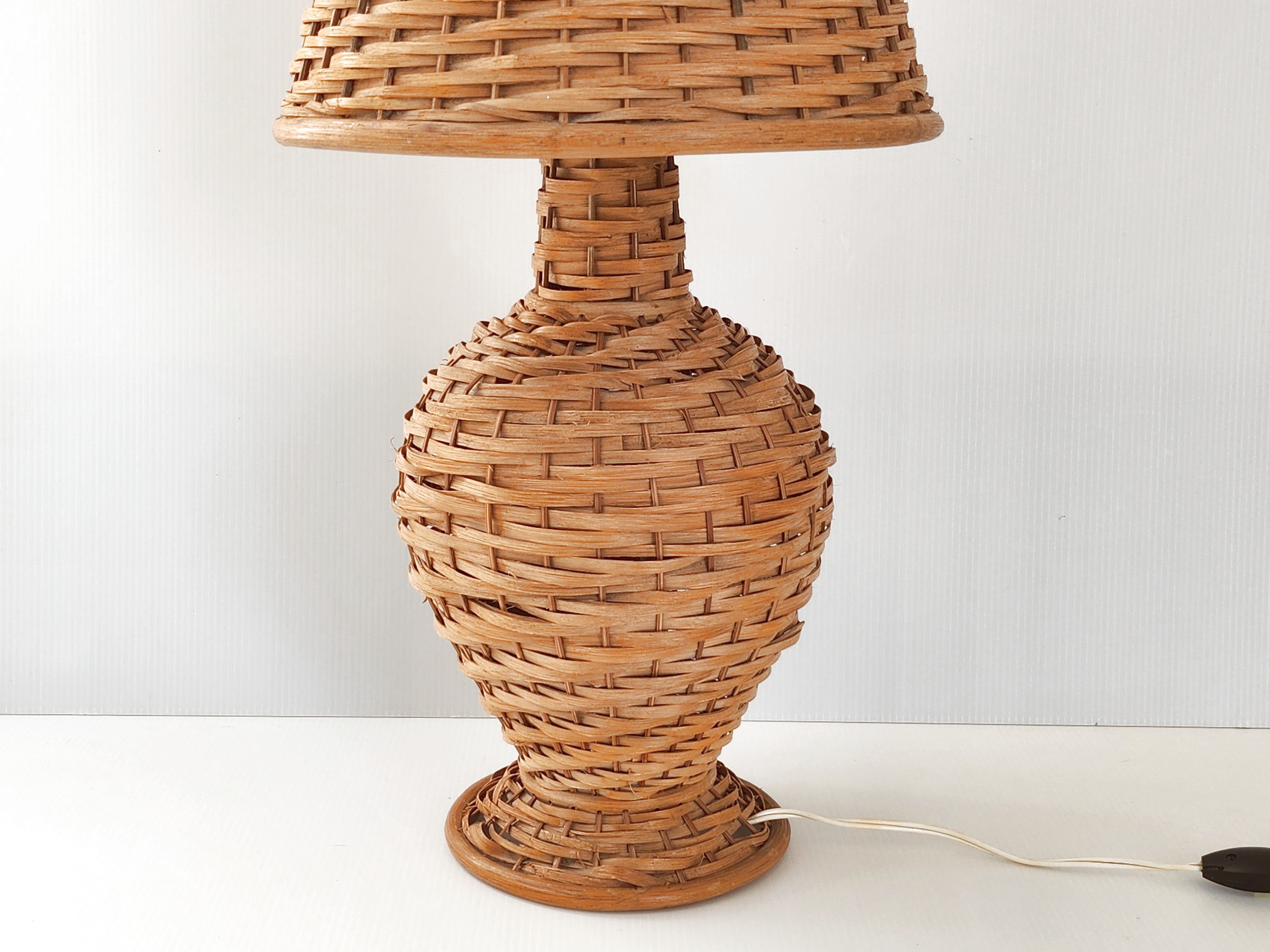 Vintage rattan lamp 1950
