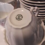 Coffee service: 12 cups and saucers + sugar in fine Limoges porcelain
