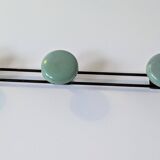 Vintage green metal triple coat hook