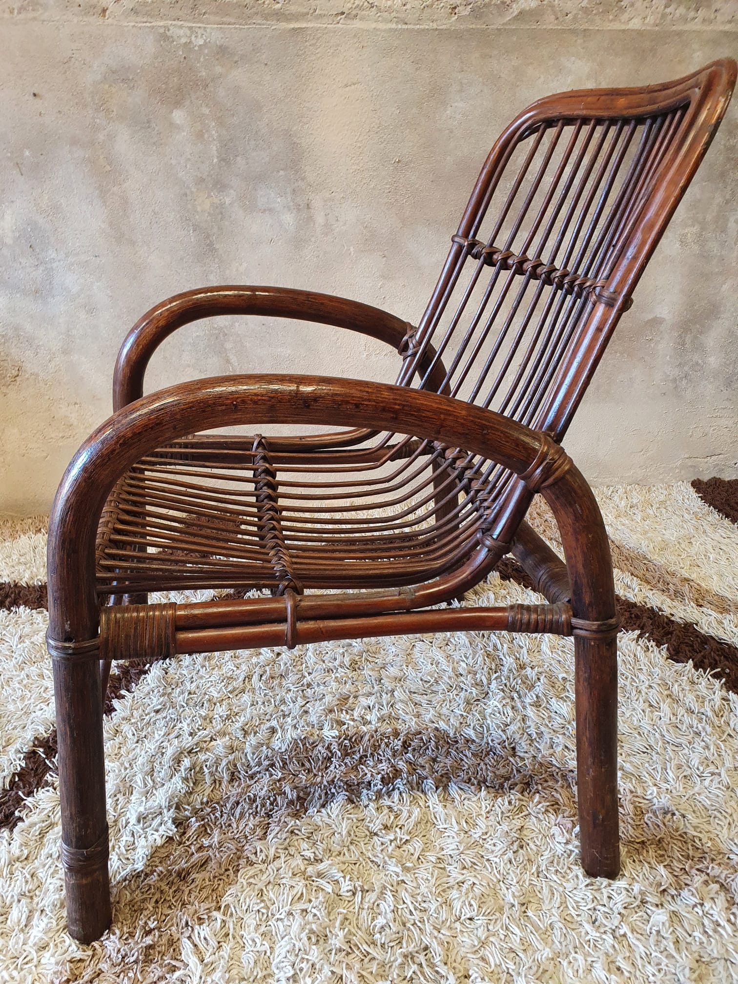 Vintage bamboo armchair 1960