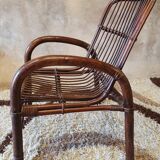 Vintage bamboo armchair 1960