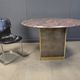 Vintage round granite and brass center table by Belgochrom , 1970s