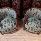 Pair of Art Deco mahogany armchairs