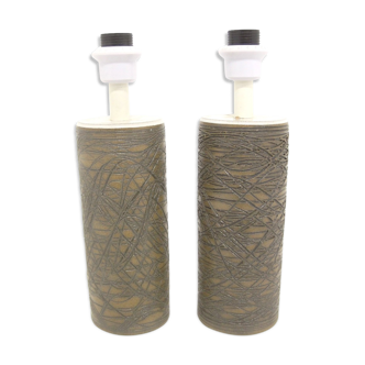 Set of 2 legs of ceramic table lamps, Sweden, 1970
