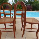 6 louis Philippe style chairs in solid wood merisier