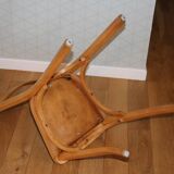 2 chaises Baumann N°19 hêtre clair skai noir