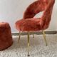 Chaise et pouf moumoute années 70