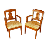 Pair of carved armchairs