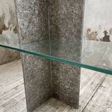 Roche Bobois stone and glass sculpture shelf 1970s