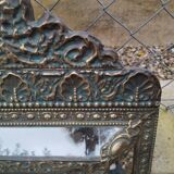 Antique mirror with copper moulding.