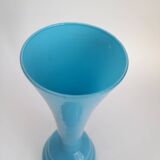 Blue opaline vase with space age rings