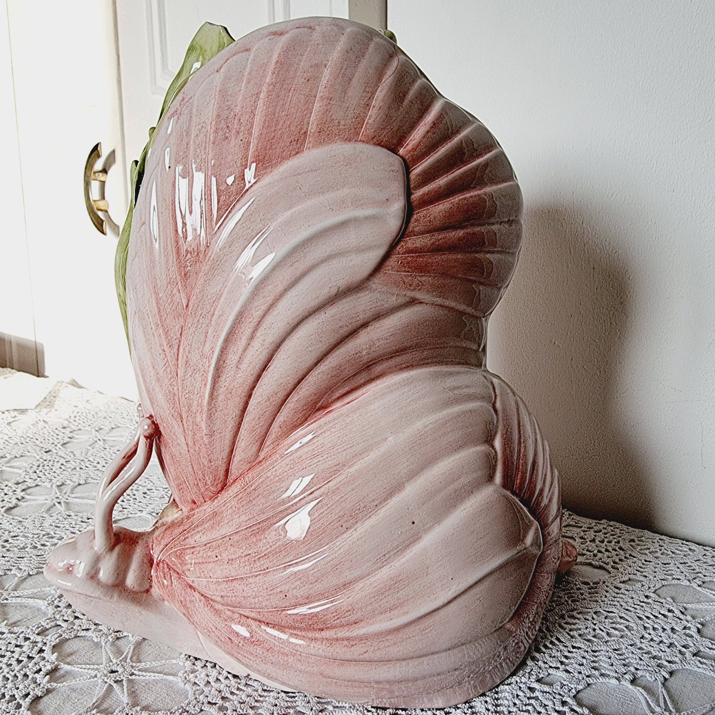 Vase papillon en céramique vernissée italienne