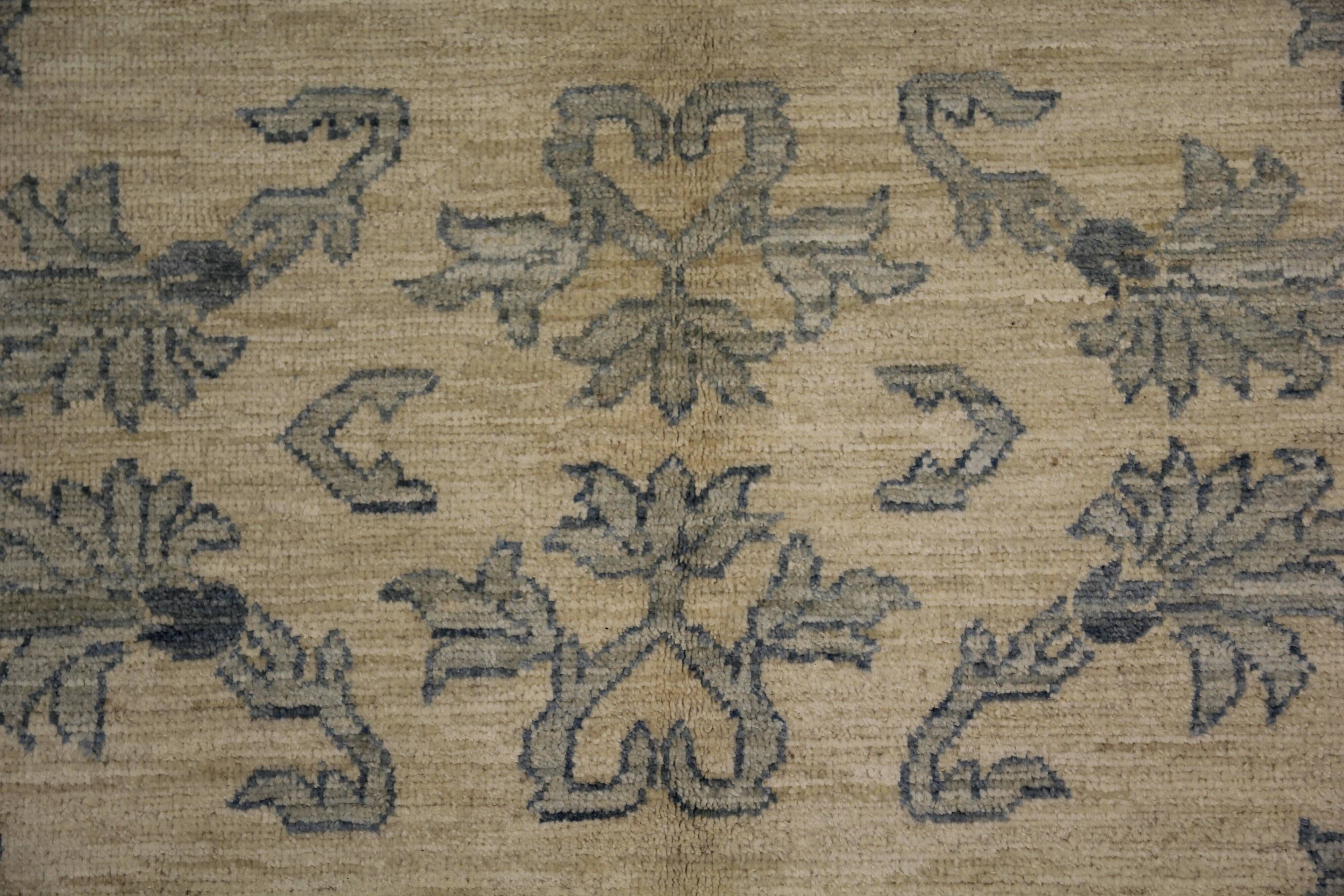 Handknotted Light Blue Rug Cream Oversize Floral Zeigler Carpet Home Interi