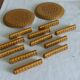 11 knife holders and 2 bottle coasters in Gien earthenware