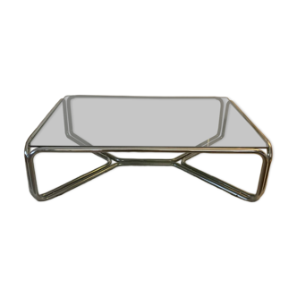 Table basse tube chromé années 70