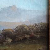 oil on canvas 19th century landscape of the Pyrenees by Alfred Godchaux