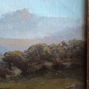 oil on canvas 19th century landscape of the Pyrenees by Alfred Godchaux