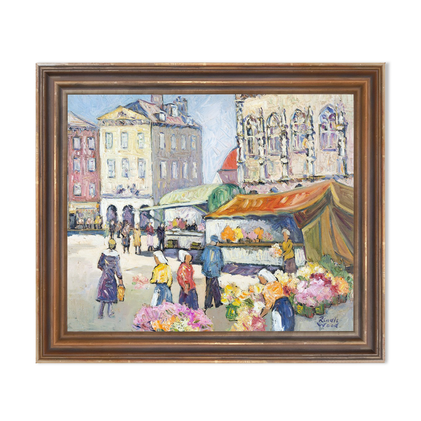 ‘Market day’ by Robert Sydney Rendle Wood (British, 1895 - 1987)