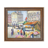 Tableau 'Market day' de Robert Sydney Rendle Wood britannique 1895 - 1987