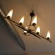 Mid-Century 6-Light Chandelier - Opaline and Brass