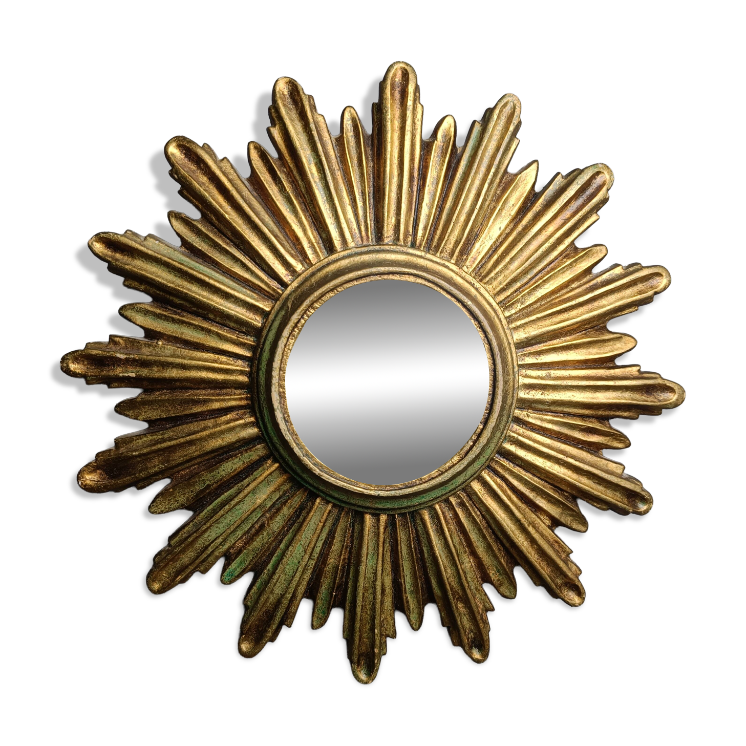 Vintage golden sunburst mirror, 1960s