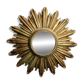 Miroir vintage doré soleil, années 1960