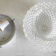 Ceiling light or wall light in moulded glass with diamond point - mid 20th century