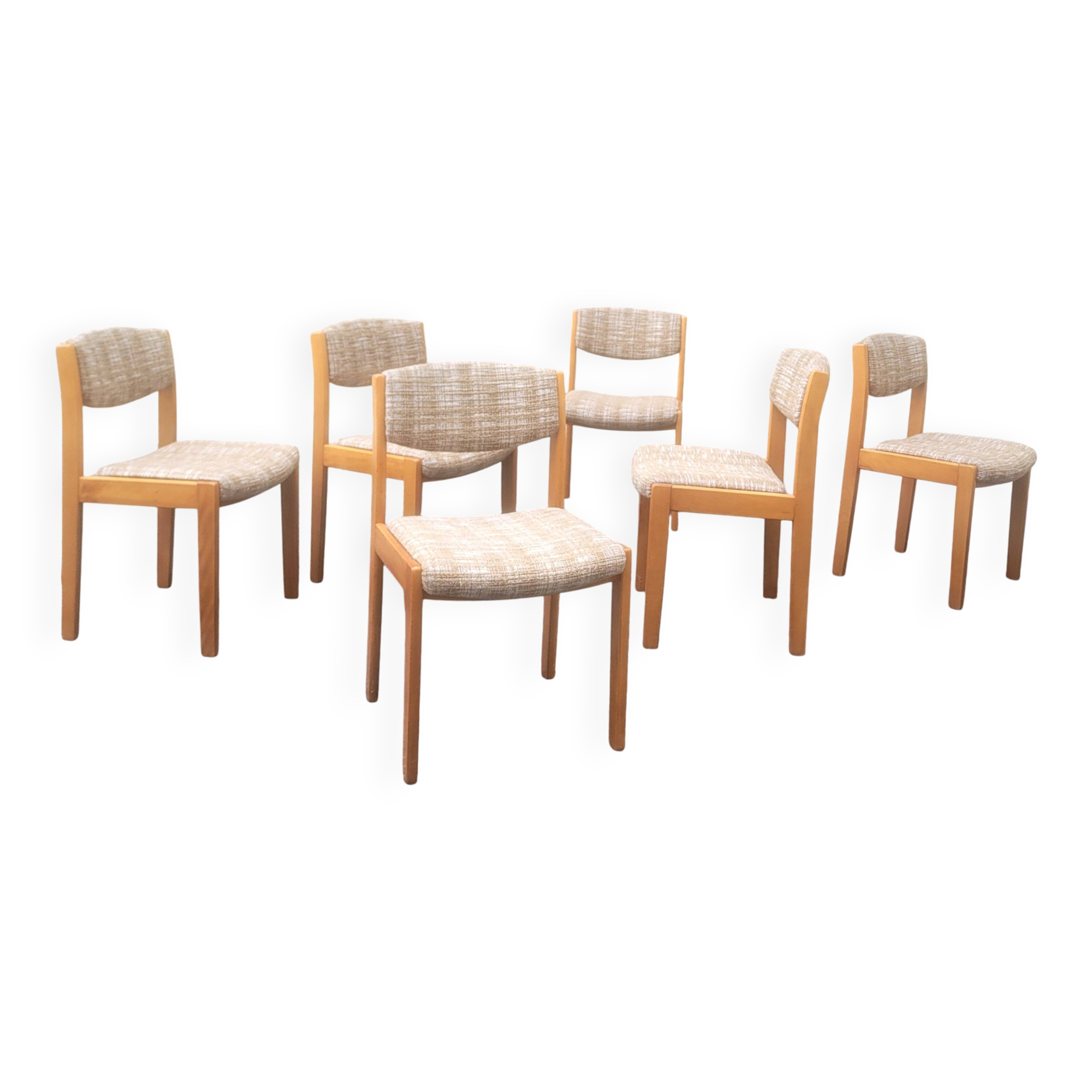 Set of six vintage designer chairs