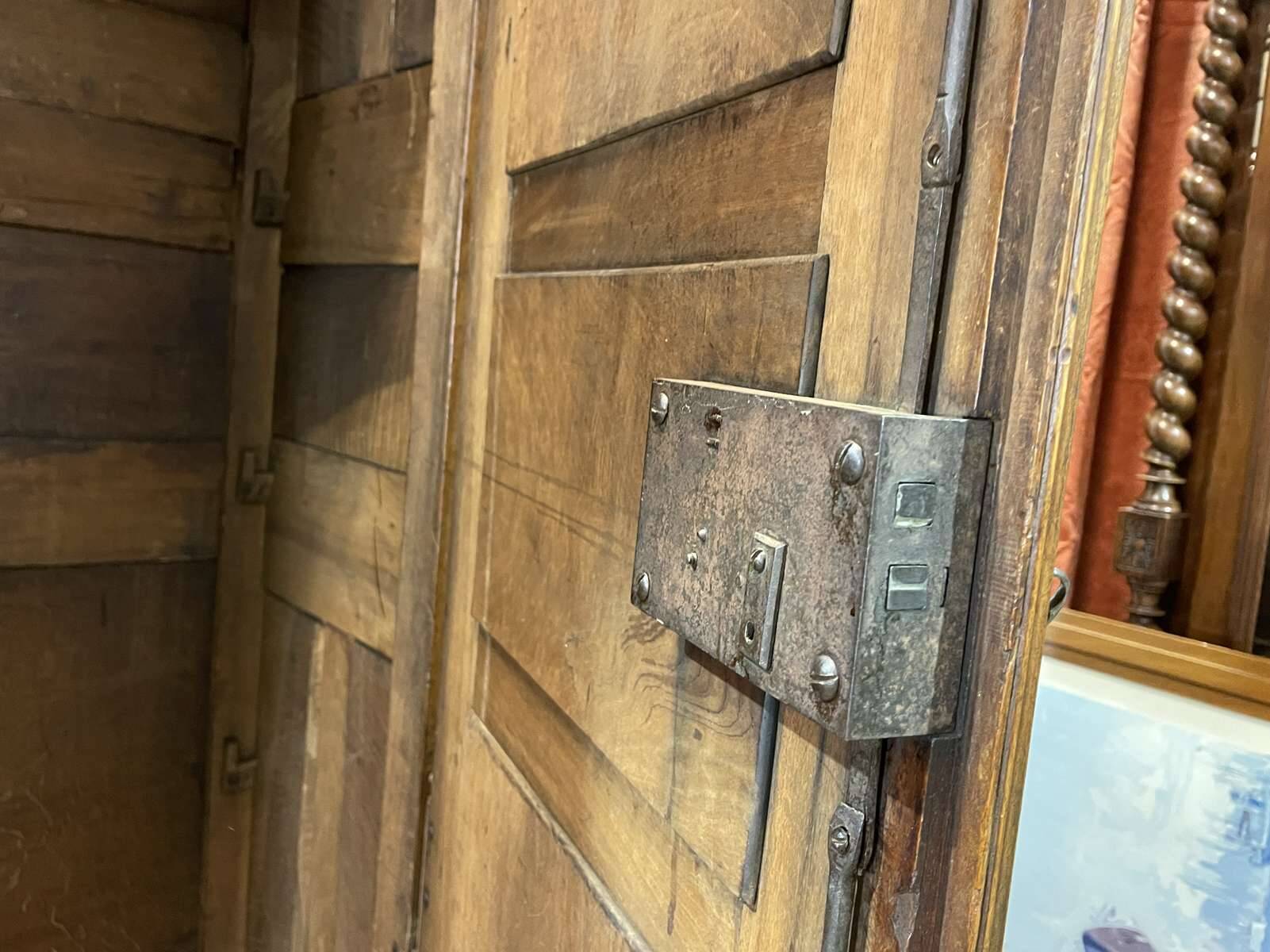 18th century walnut castle wardrobe - fully removable