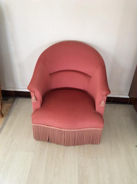 Toad armchair in Pink Velvet