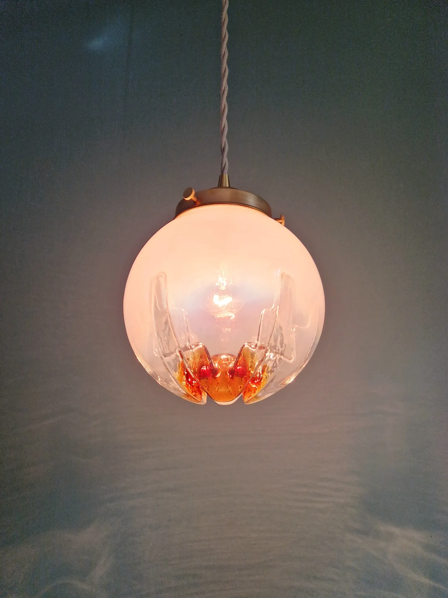 Suspension Space Age en verre de Murano, Mazzega, 1970