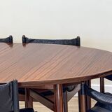 Extendable dining room table and chairs (by Kristian Solmer Vedel)