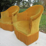 Pair of armchairs velvet Toad