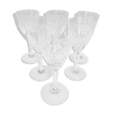6 Port glasses in cut crystal of Saint Louis chantilly model