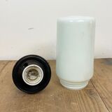 Industrial Bakelite Pendant Light with Milk Glass, 1970s