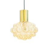 Large Mid-Century Amber Bubble Glass Ceiling Light by Helena Tynell for Limburg, Germany, 1960s