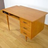 Vintage 1960s Two-Tone Free-Form Light Oak Desk