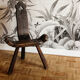 Brutalist chair in raw wood
