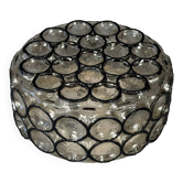 60s 70s Ceiling Lamp Plafoniere Glashütte Limburg Germany Glass & Metal