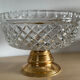 Vintage crystal and brass footed bowl