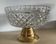Coupe sur pied vintage en cristal et laiton