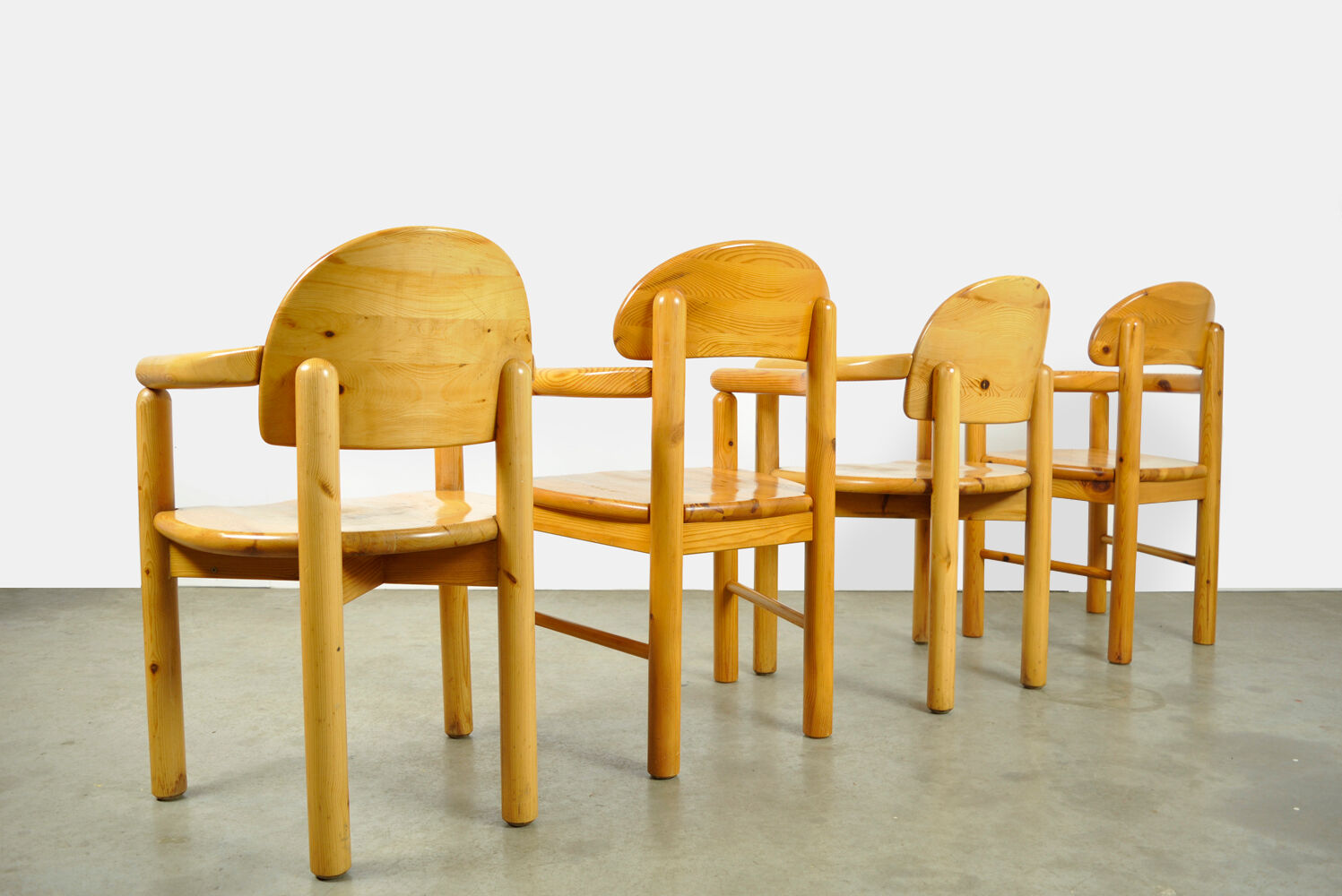 Vintage pine dining chairs by Rainer Daumiller for Hirtshals Sawmill, Denmark 70s