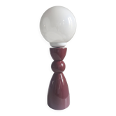 Ceramic and white opaline lamp