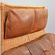Gerard van de Berg Cognac Patchwork Leather 2-Seat Rockstyle Cane Sofa 70s