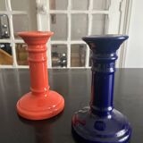 pair of ceramic candlesticks 1980