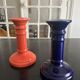 pair of ceramic candlesticks 1980