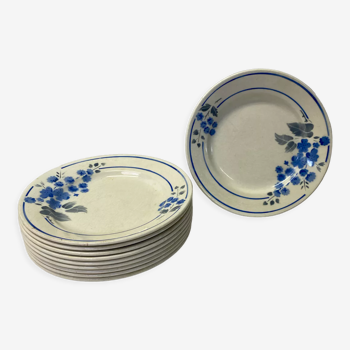 Ensemble de 10 assiettes anciennes PB Rochechouart Limoges