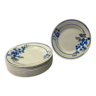 Ensemble de 10 assiettes anciennes PB Rochechouart Limoges