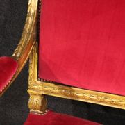 Sofa en velours rouge français antique du 19ème siècle